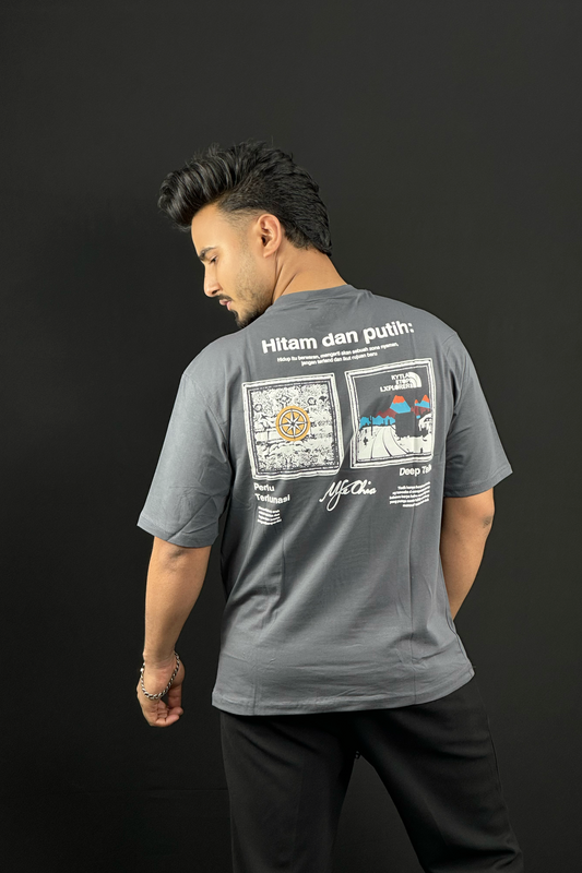 Gray Colour T-Shirt |Hitam