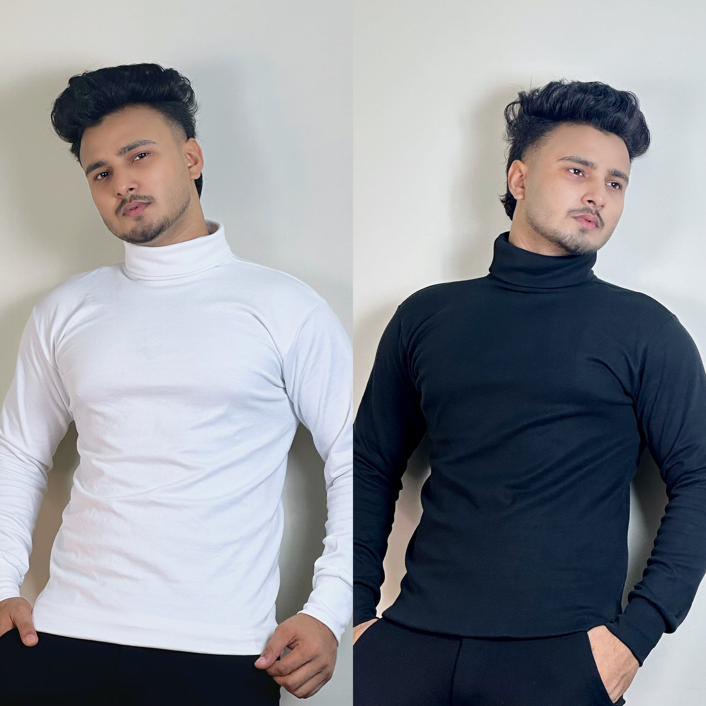 কালো এবং সাদা কালার প্রিমিয়াম ২ পিস্ হাই নিক