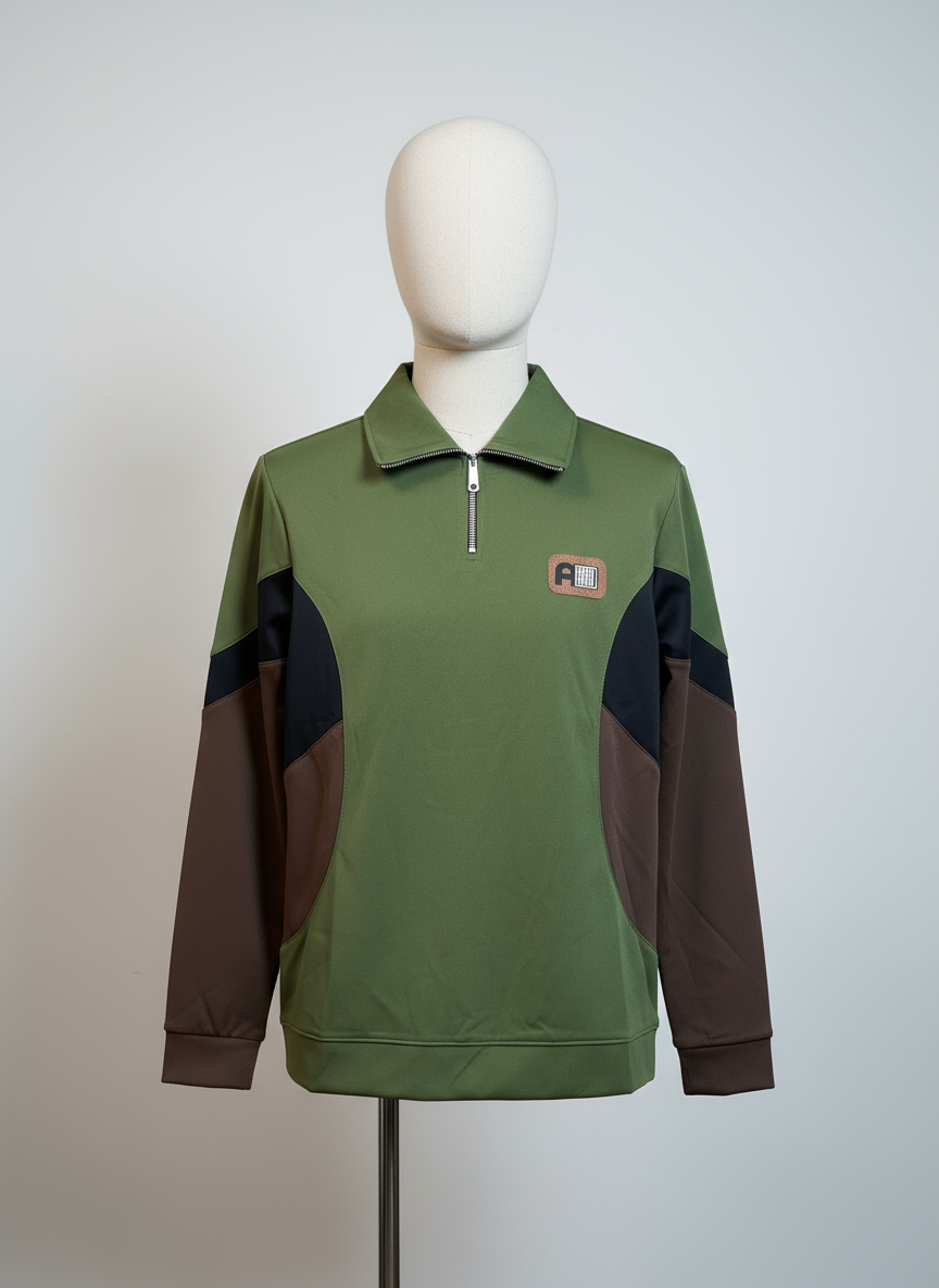 অলিভ কালার সোয়েটশার্ট-CONTRAST