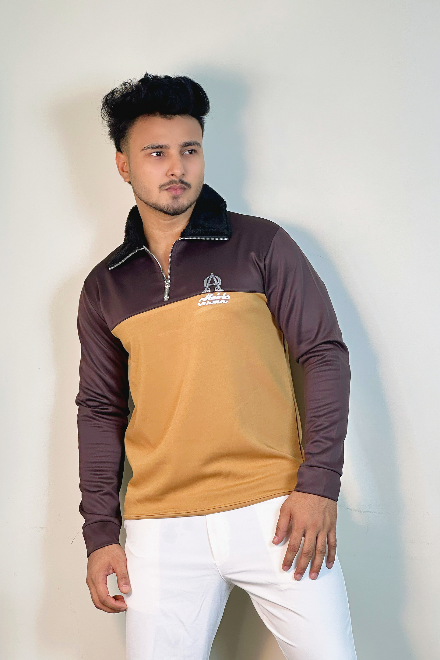 মাস্টার্ড কফি কালার সোয়েটশার্ট-SHERPA