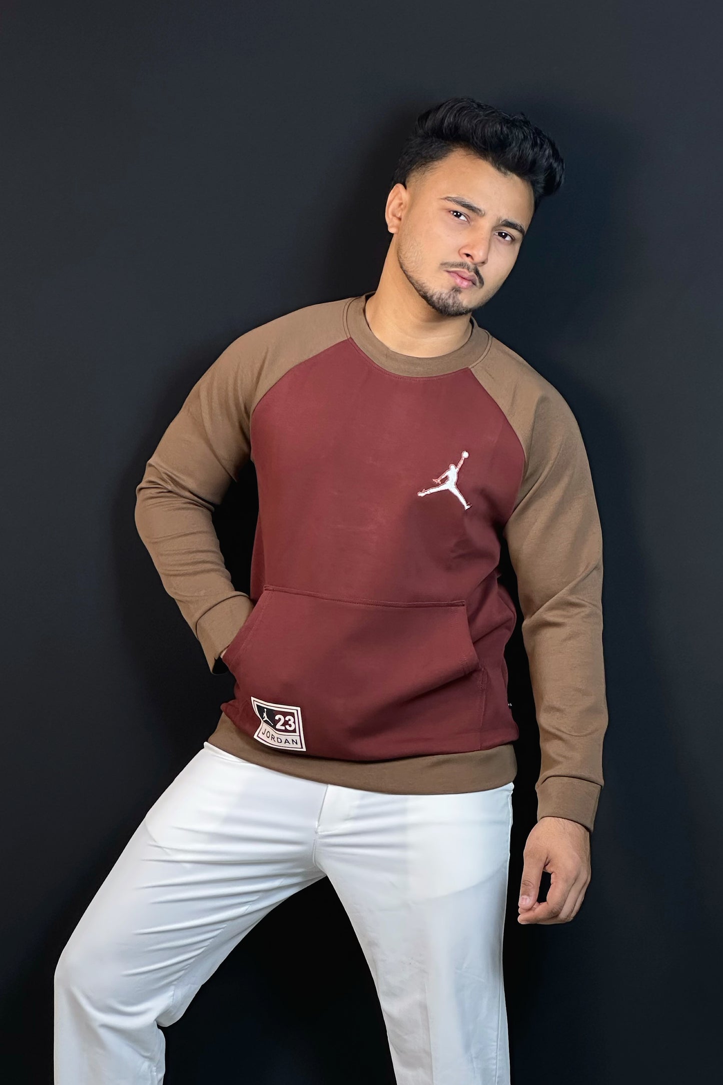 ওয়াইন কালার সোয়েটশার্ট-JORDAN