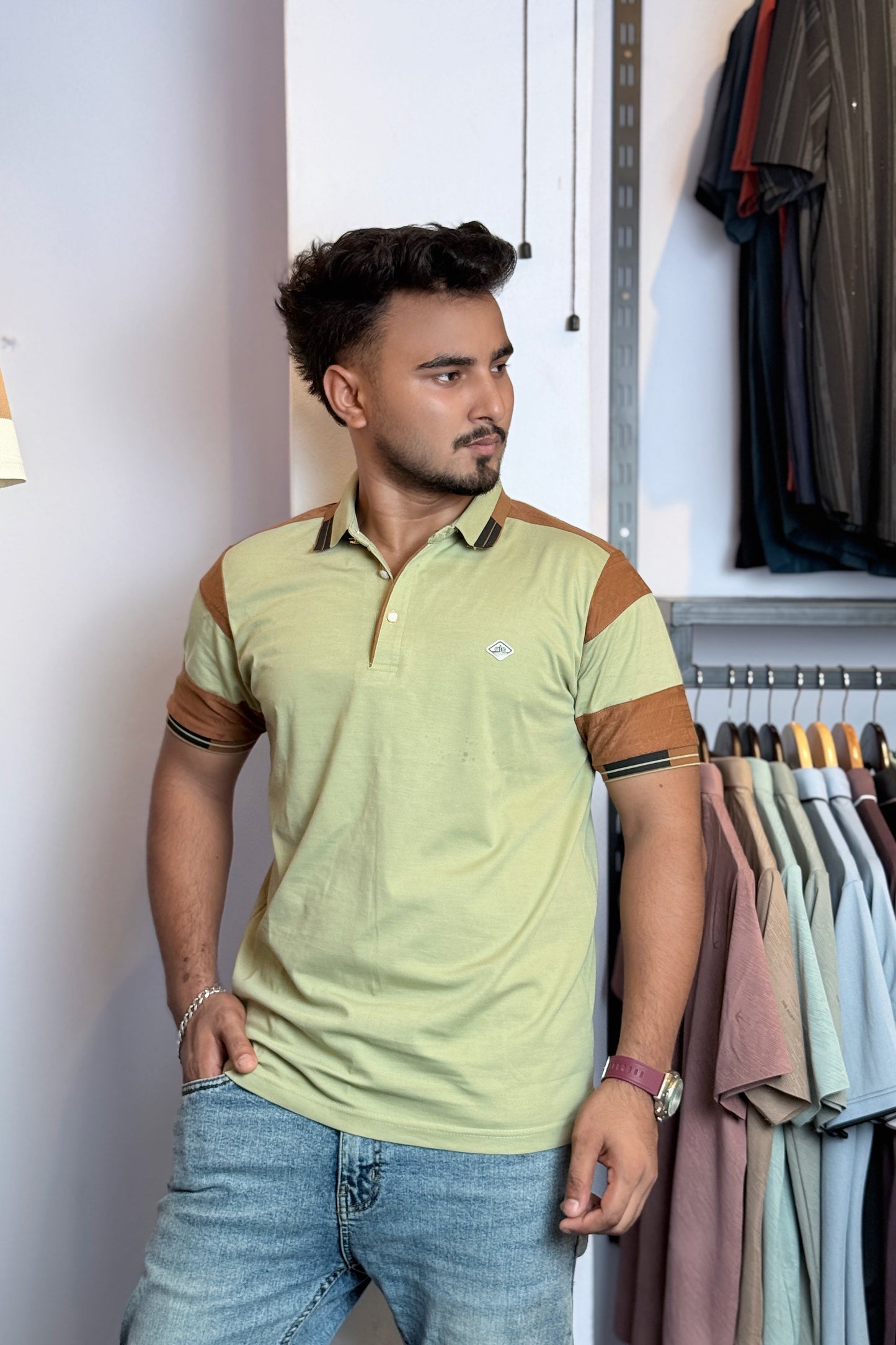 Mint Green Colour Polo T-Shirt |UV
