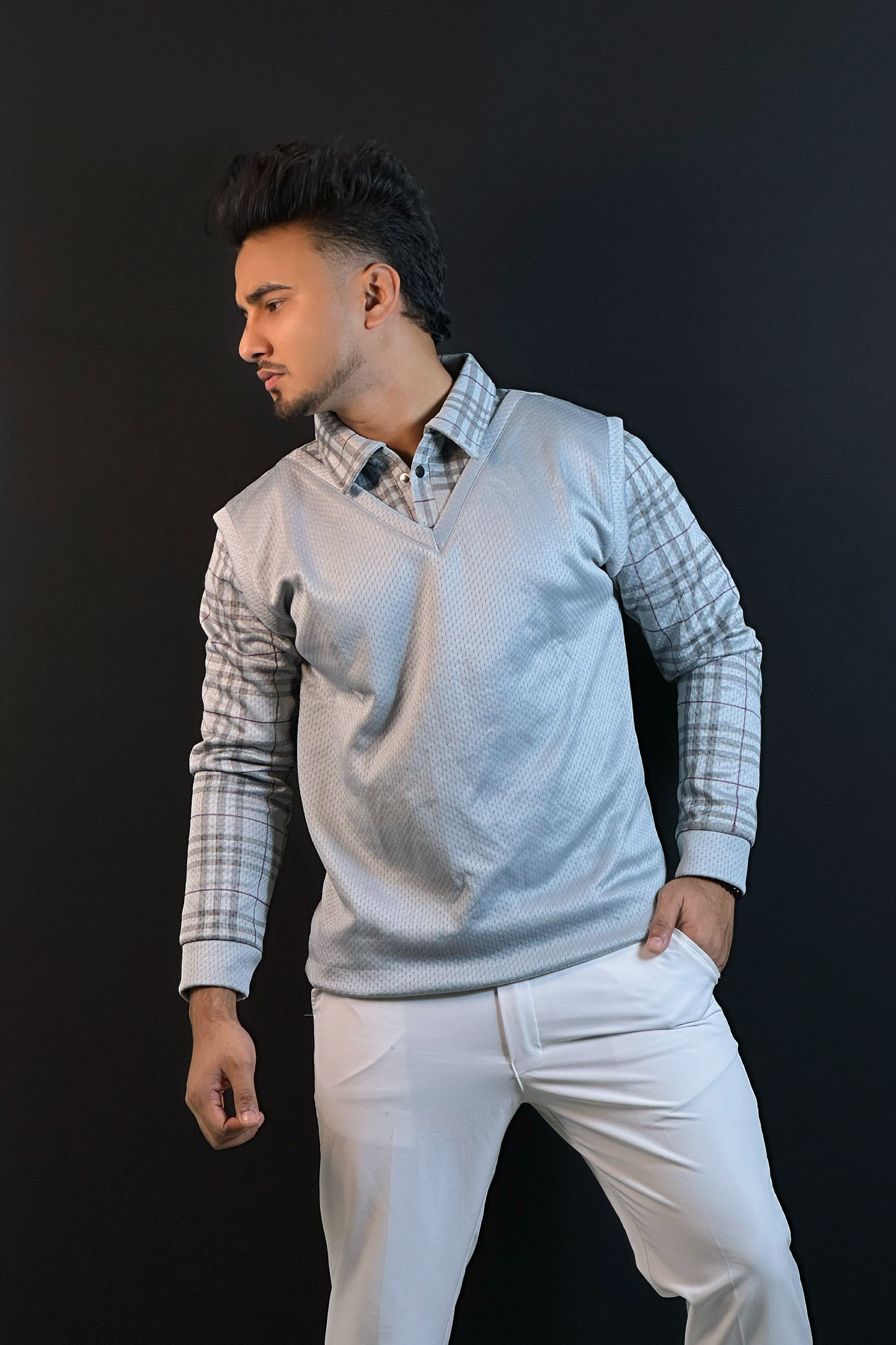 সিলভার ওল্ড মানি চায়না সোয়েটশার্ট-VEST