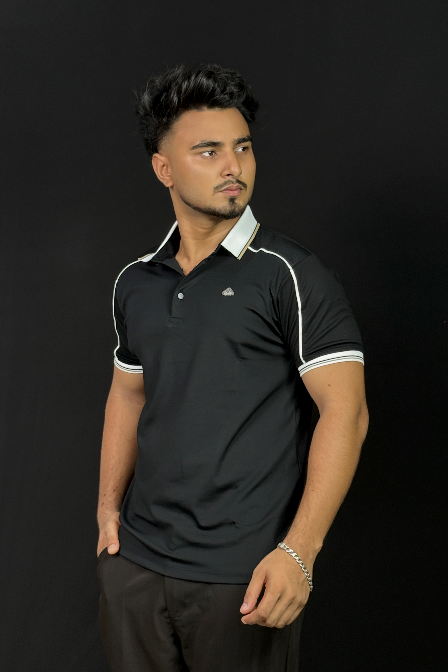 Black Colour Polo T-Shirt |SSZ