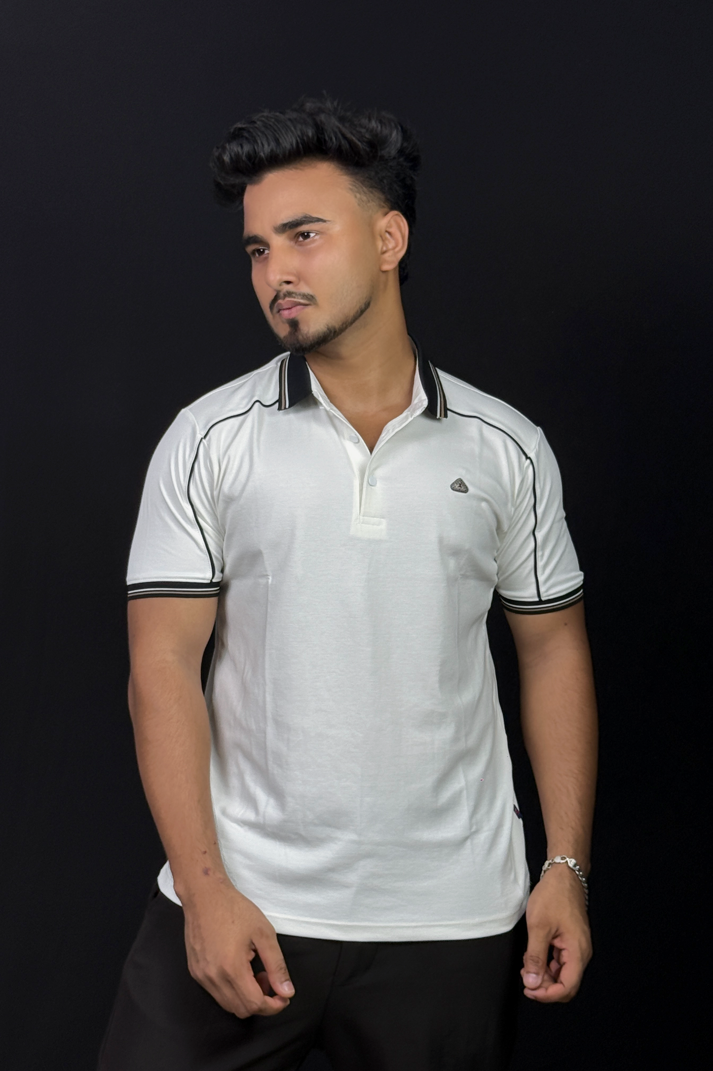 White Colour Polo T-Shirt |SSZ