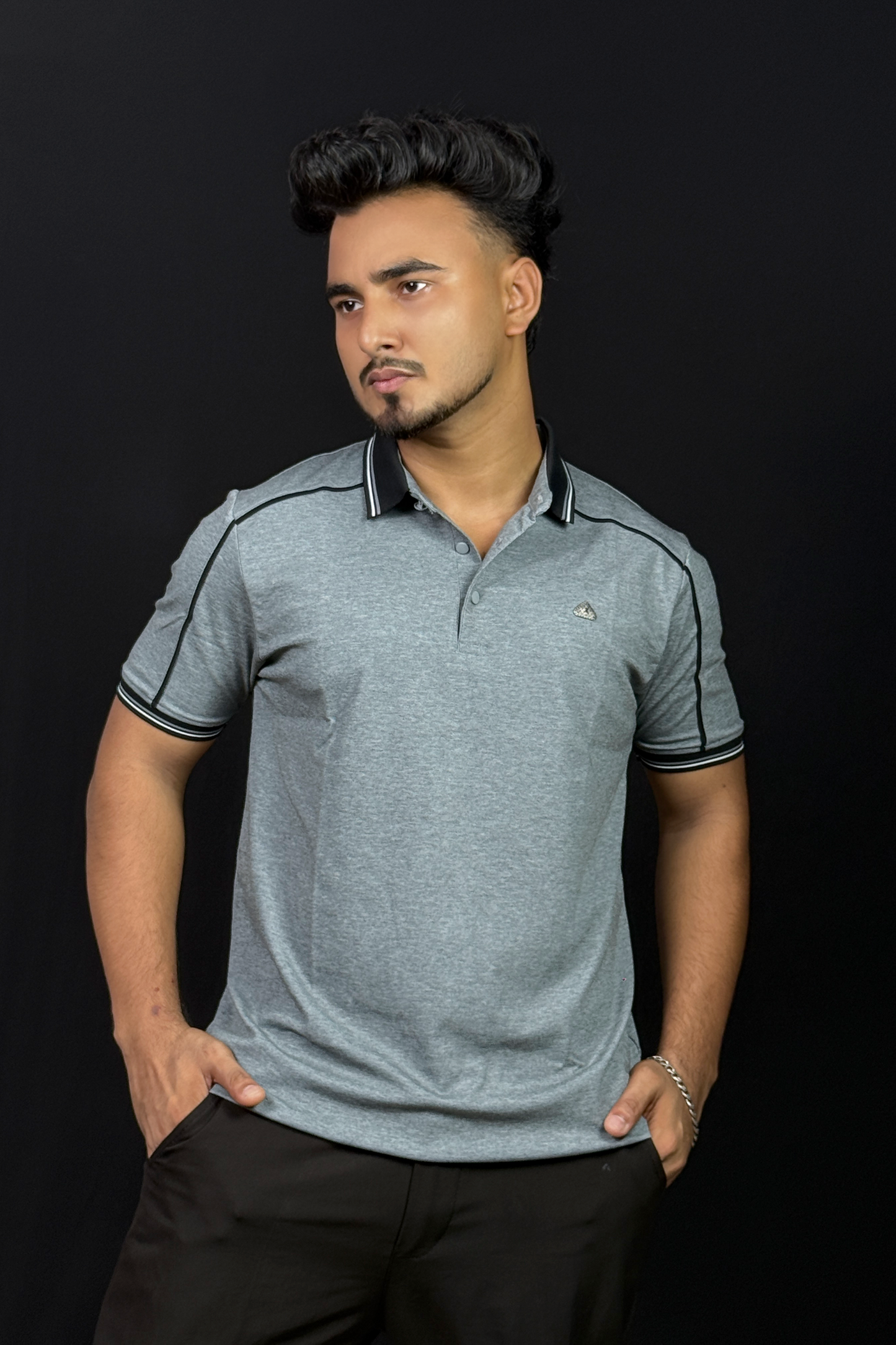 Gray Colour Polo T-Shirt |SSZ