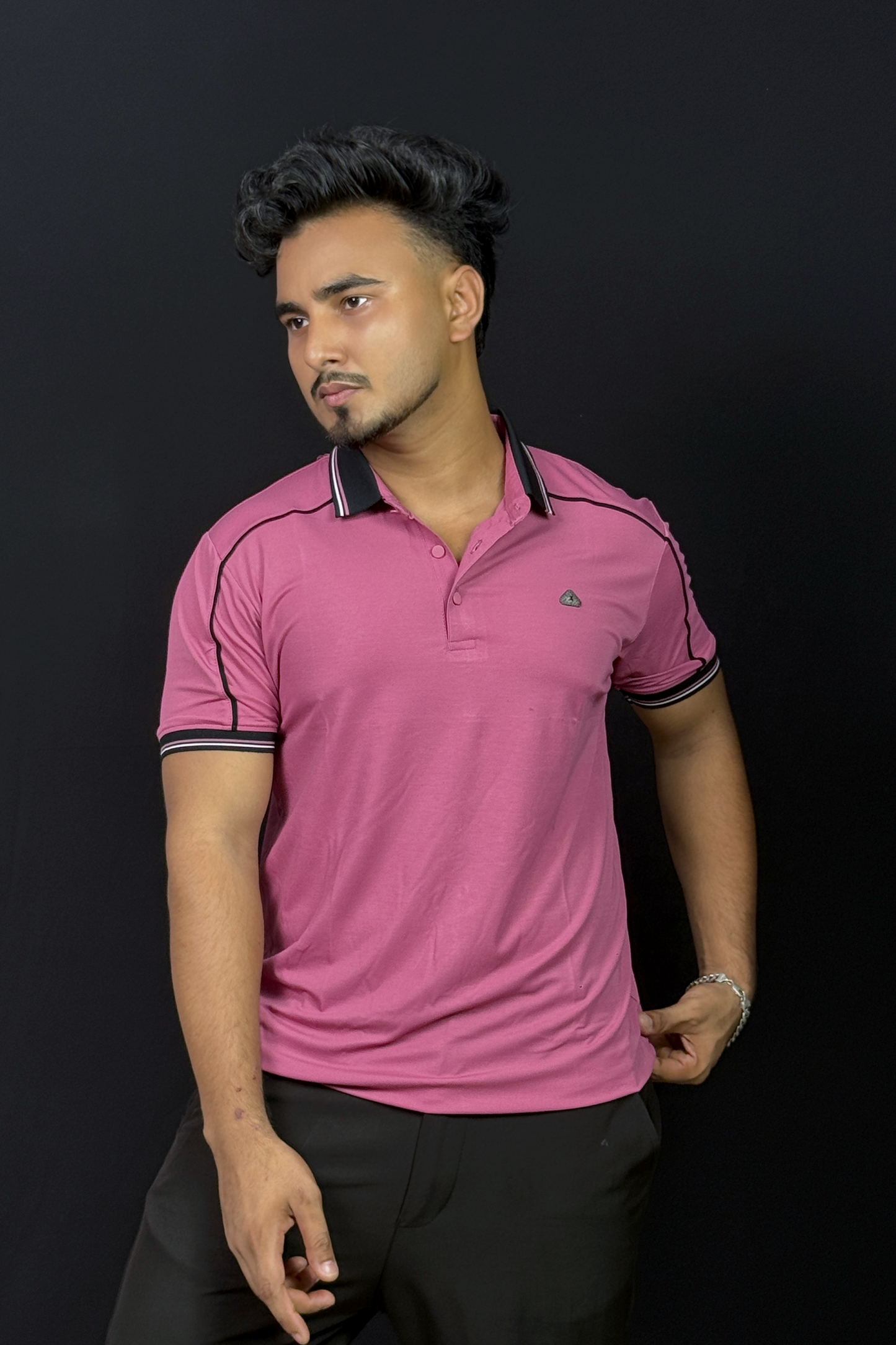 Rose Pink Colour Polo T-Shirt |SSZ