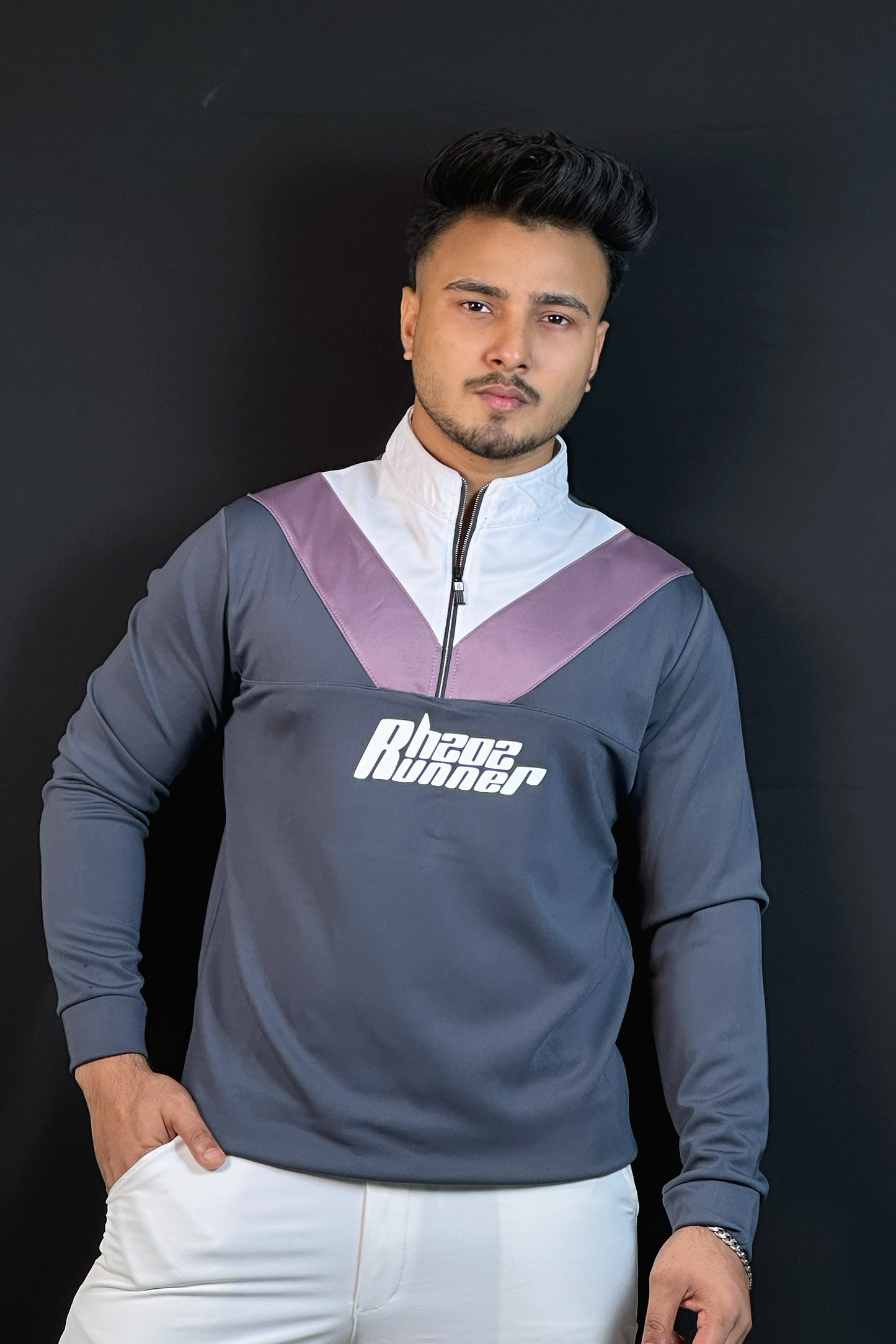 অ্যাশ কালার সোয়েটশার্ট-V