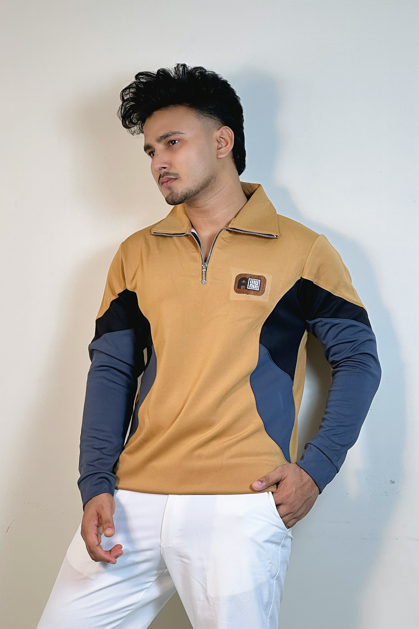 মাস্টার্ড ব্রাউন কালার সোয়েটশার্ট-CONTRAST