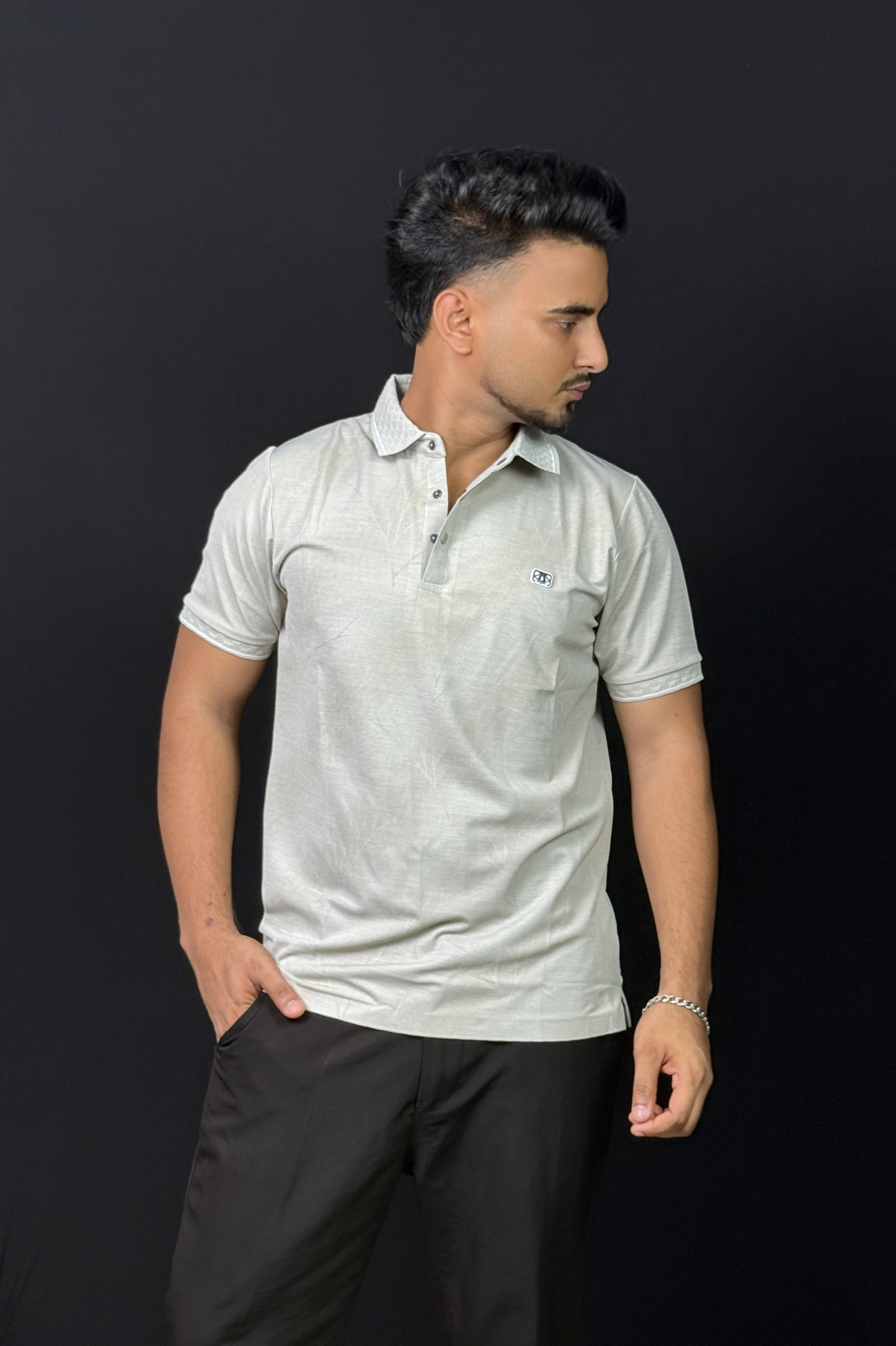 Ash Colour Polo T-Shirt |Tree