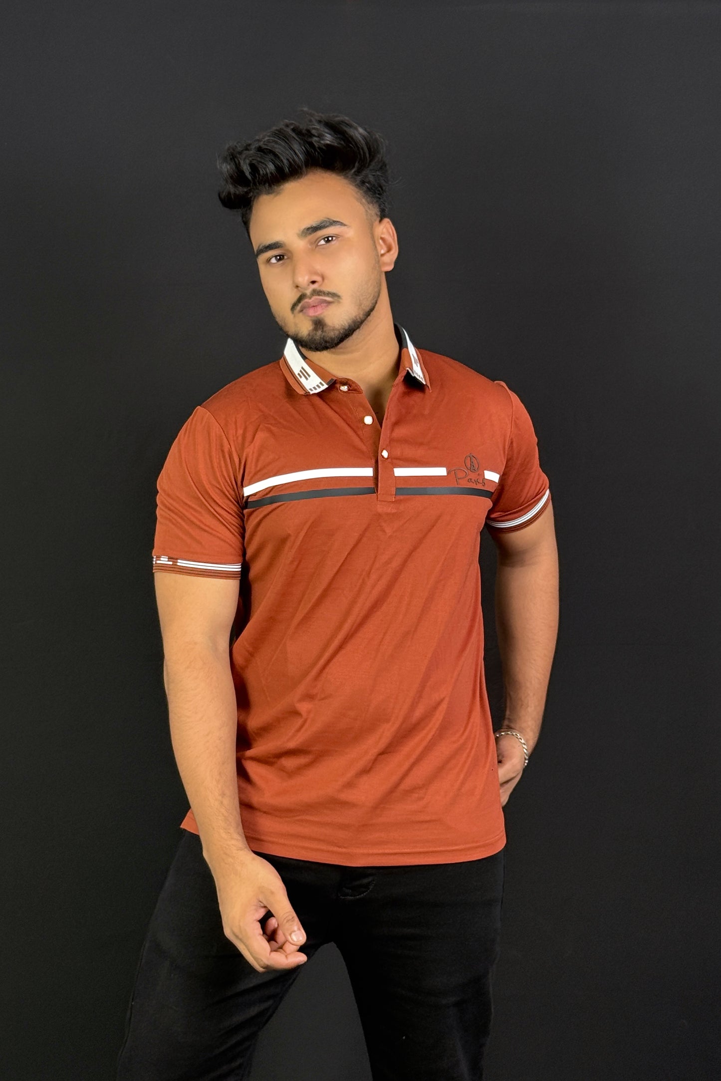Rust Orange Colour Polo T-Shirt |Paris