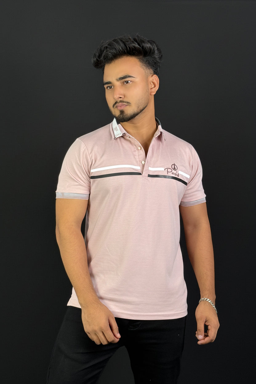 Light Pink Colour Polo T-Shirt |Paris