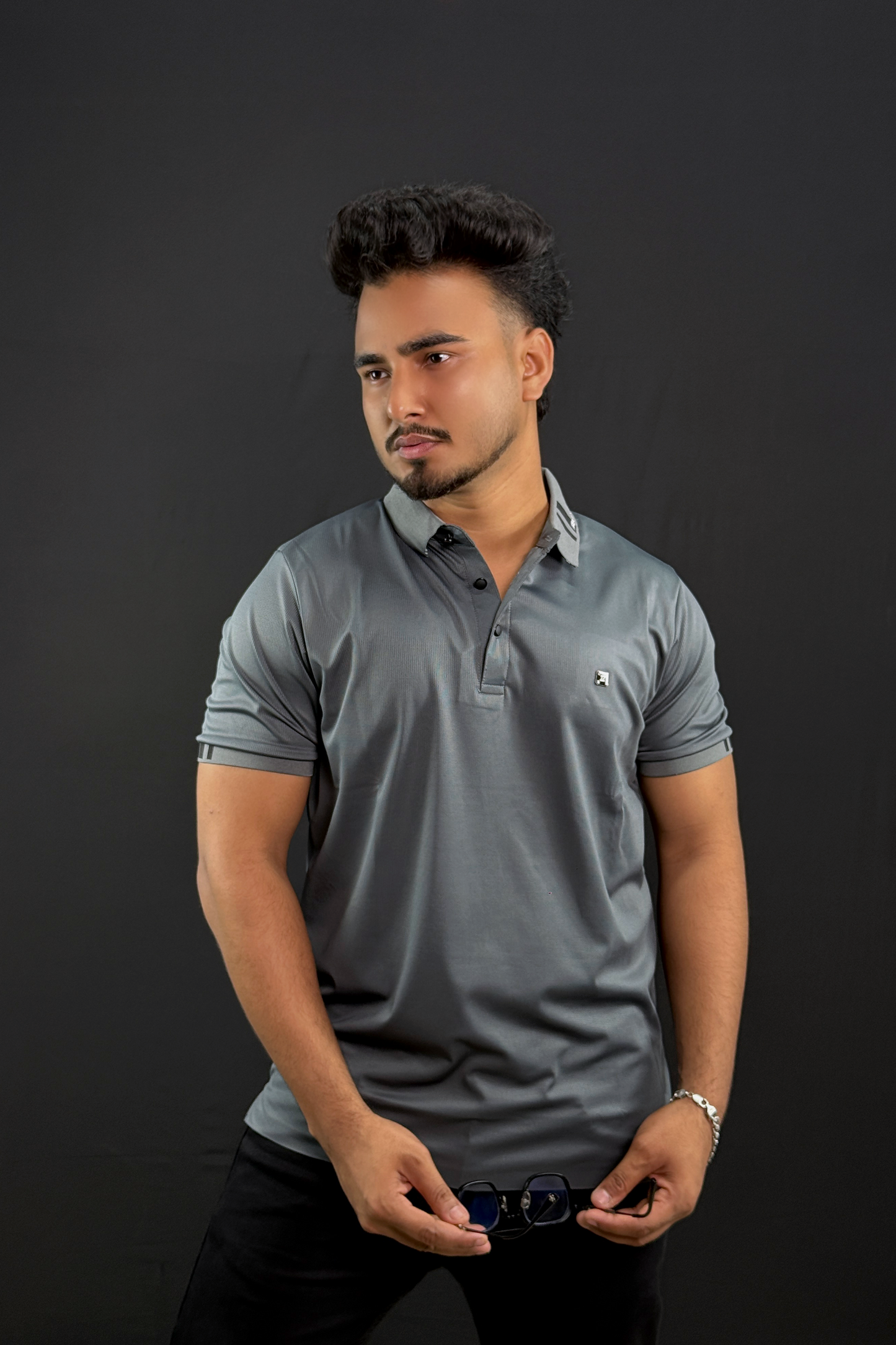 Gray Colour Polo T-Shirt |Believe