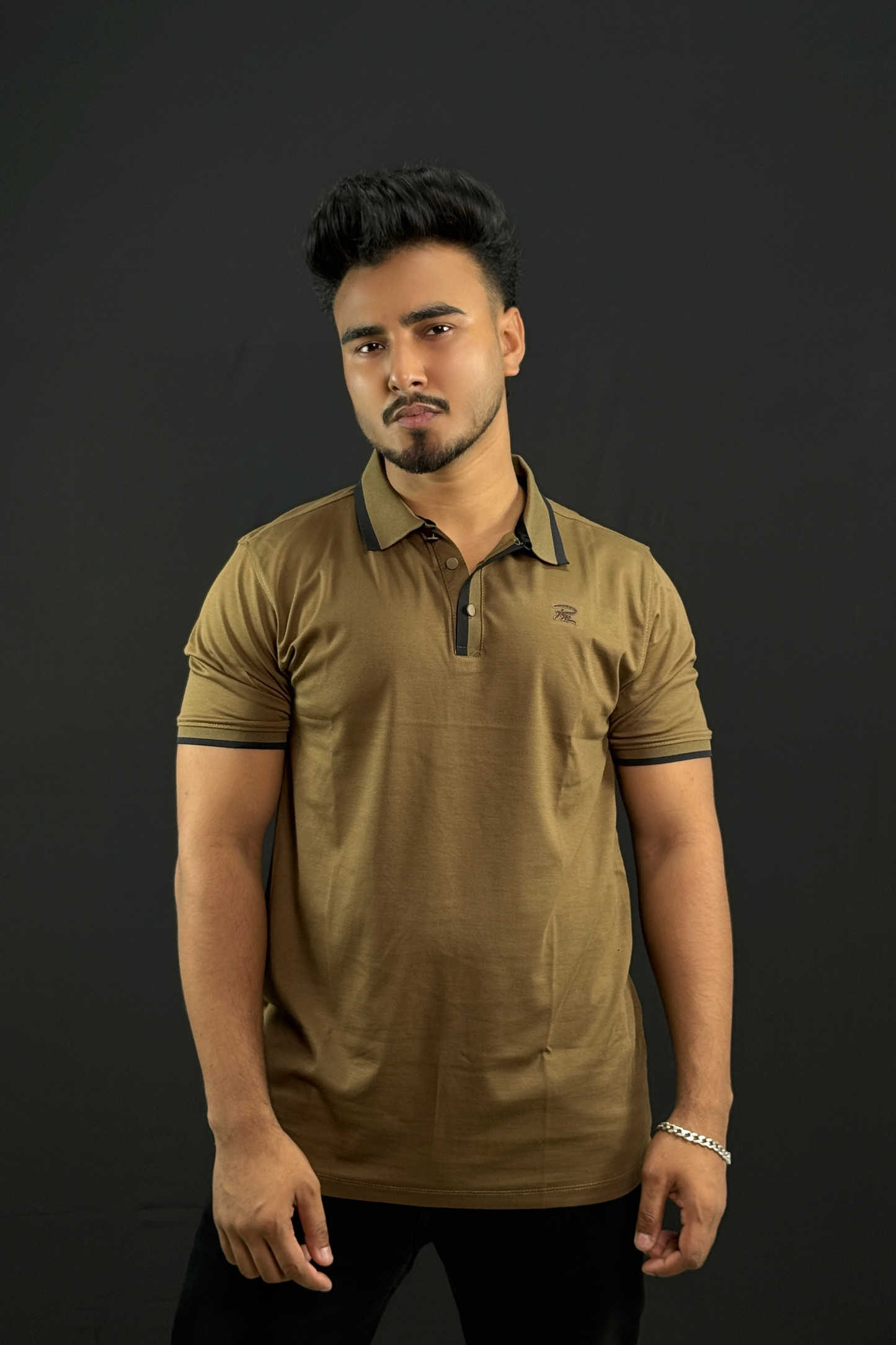 Golden Olive Colour Polo T-Shirt |PM