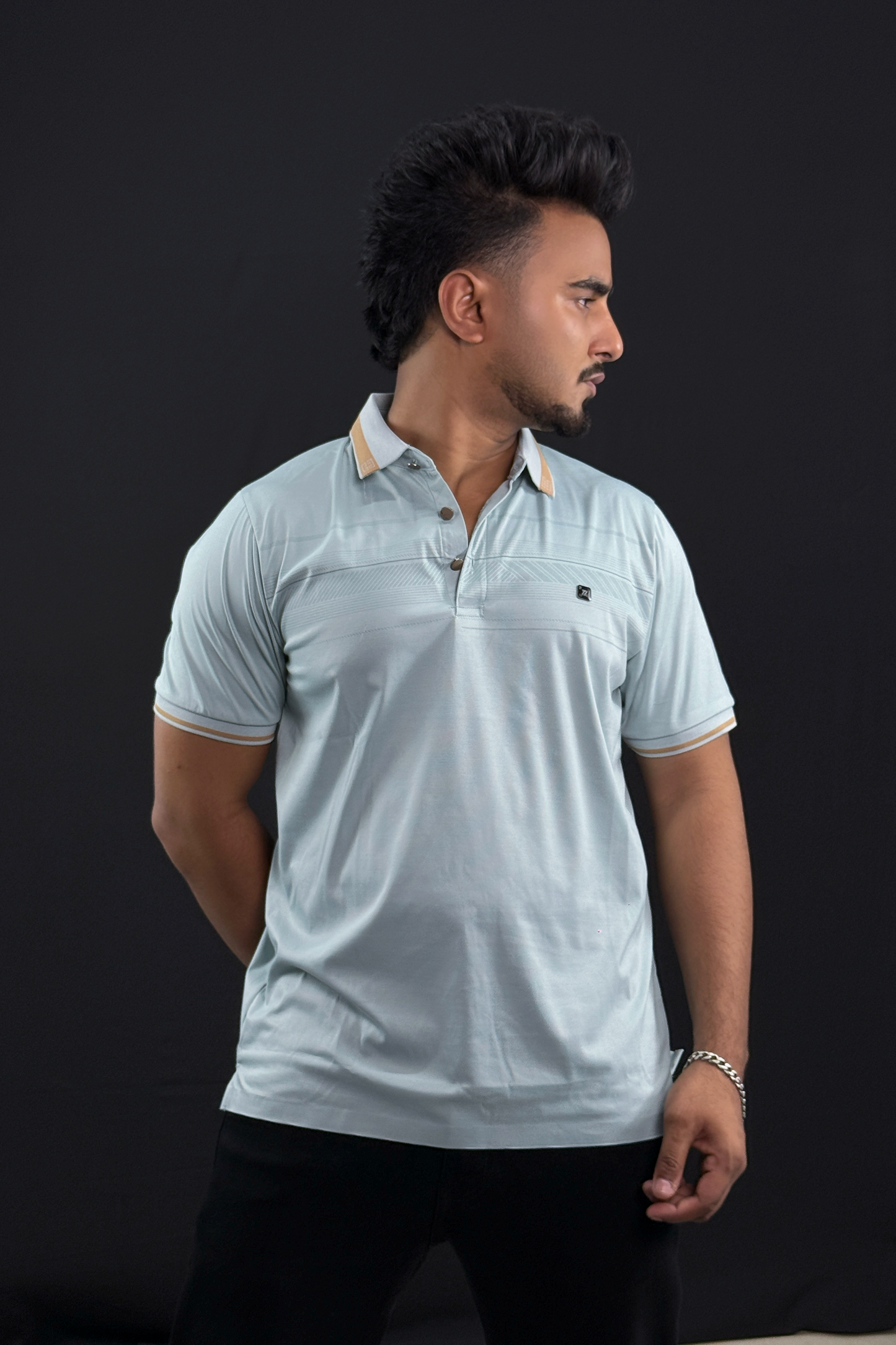 Sea Blue Stripe Colour Polo T-Shirt |Ranger