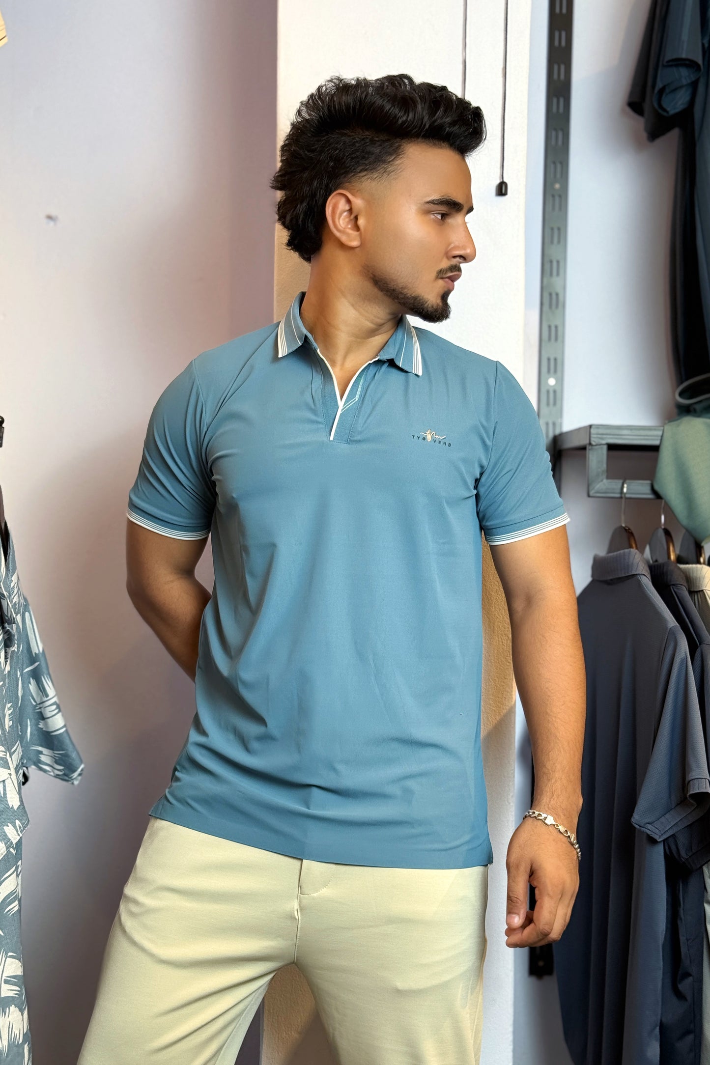 Sea Blue Polo T-Shirt |TYO
