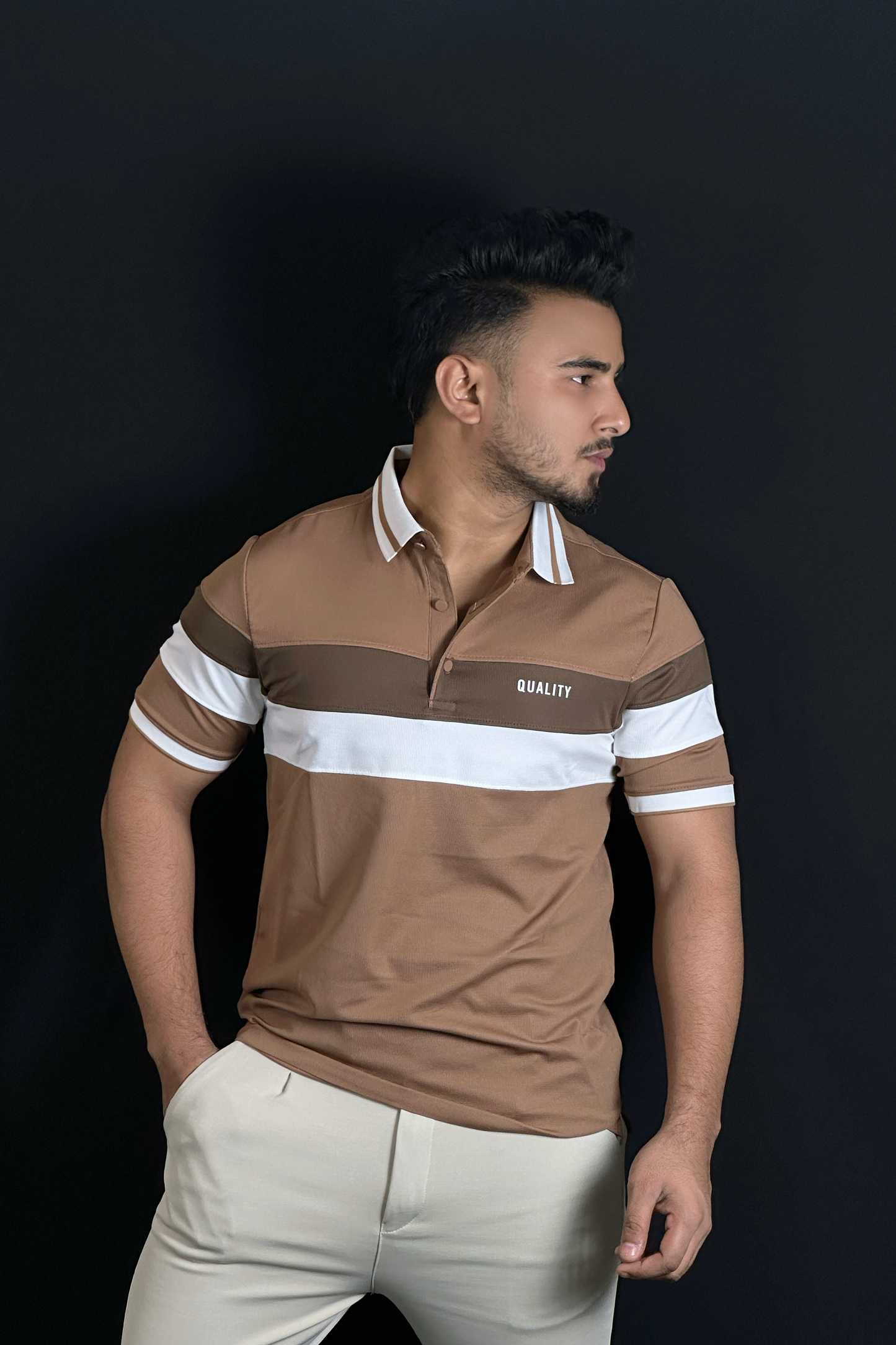 ব্রাউন চকলেট কালার পোলো টি-শার্ট-Contrast