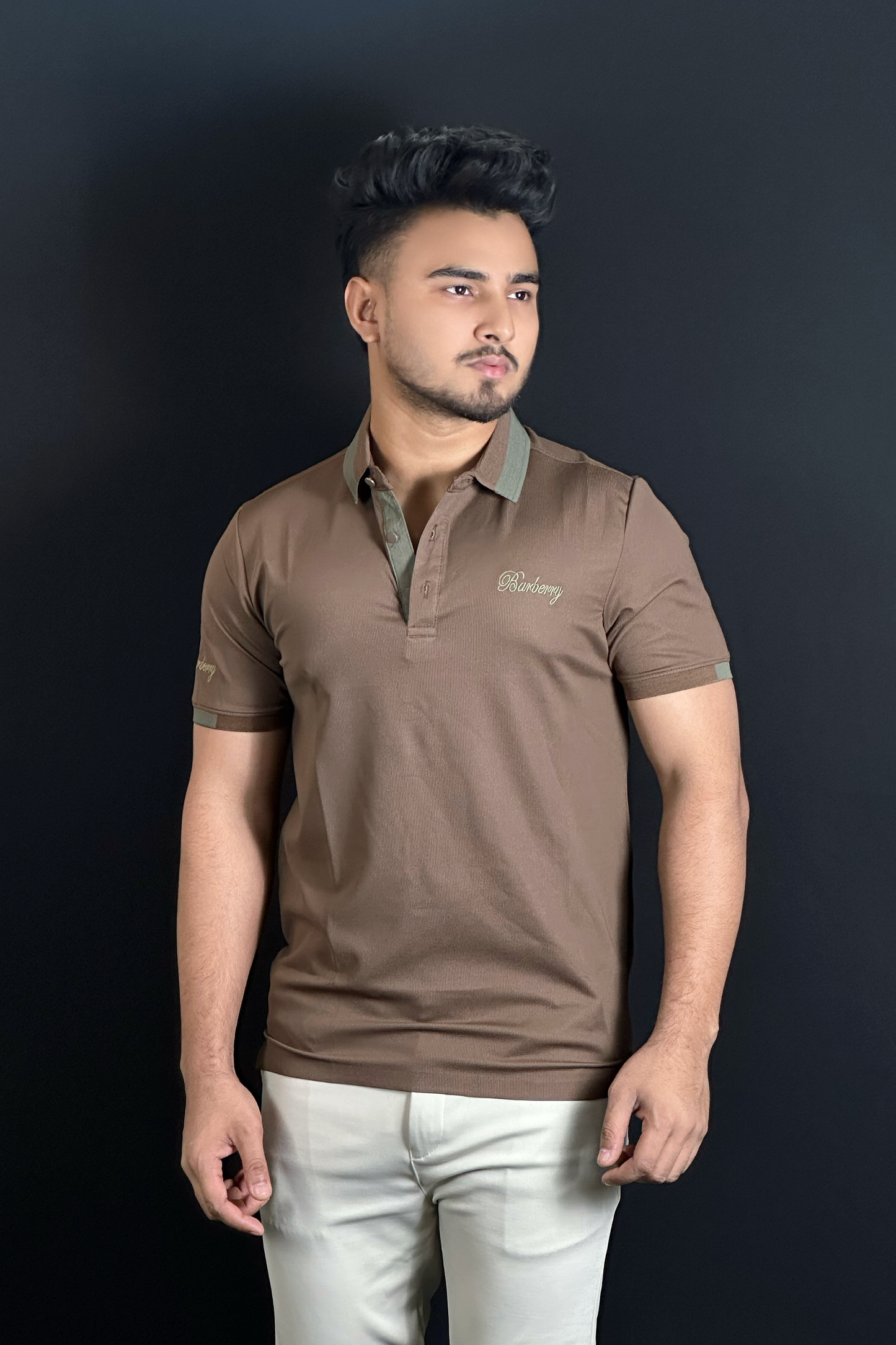 চকলেট কালার পোলো টি-শার্ট-Barbery