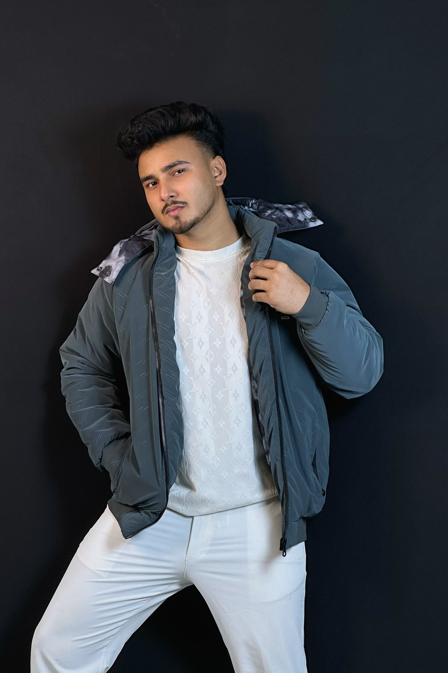 ডিপ অ্যাশ কালার চায়না জ্যাকেট-BOMBER