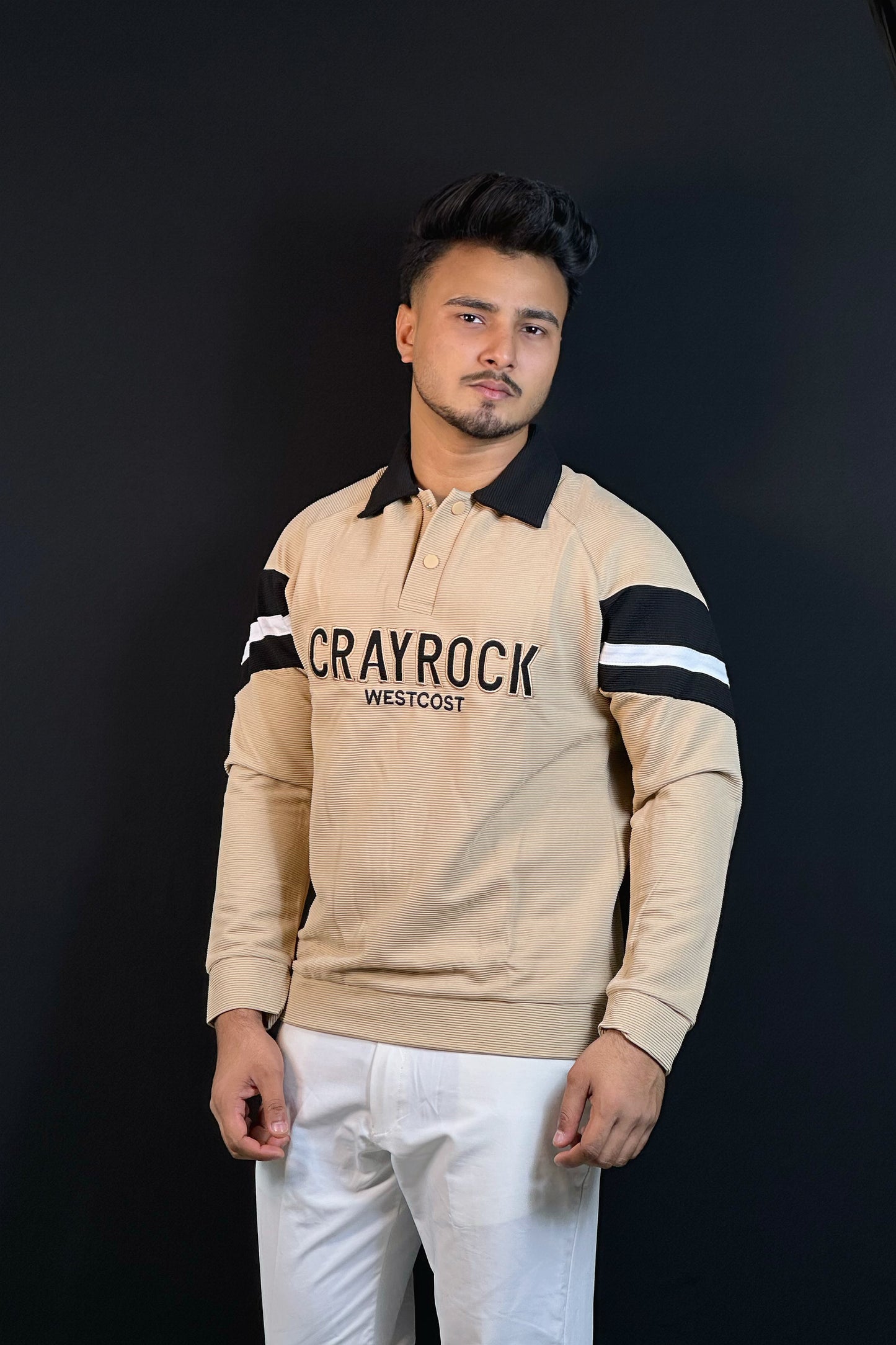 ব্রাউন কালার সোয়েটশার্ট-ROCK