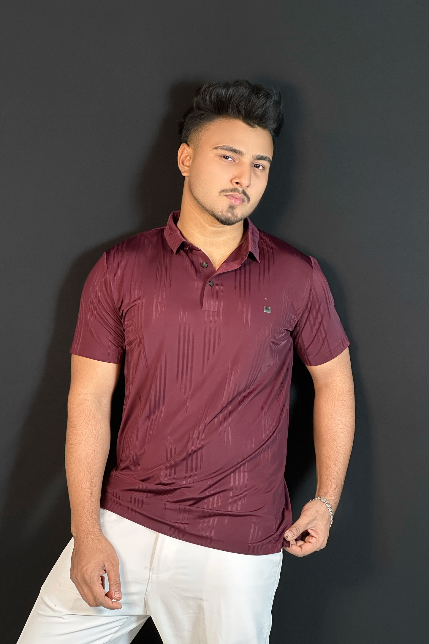 মেরুন কালার পোলো টি-শার্ট-dunhill