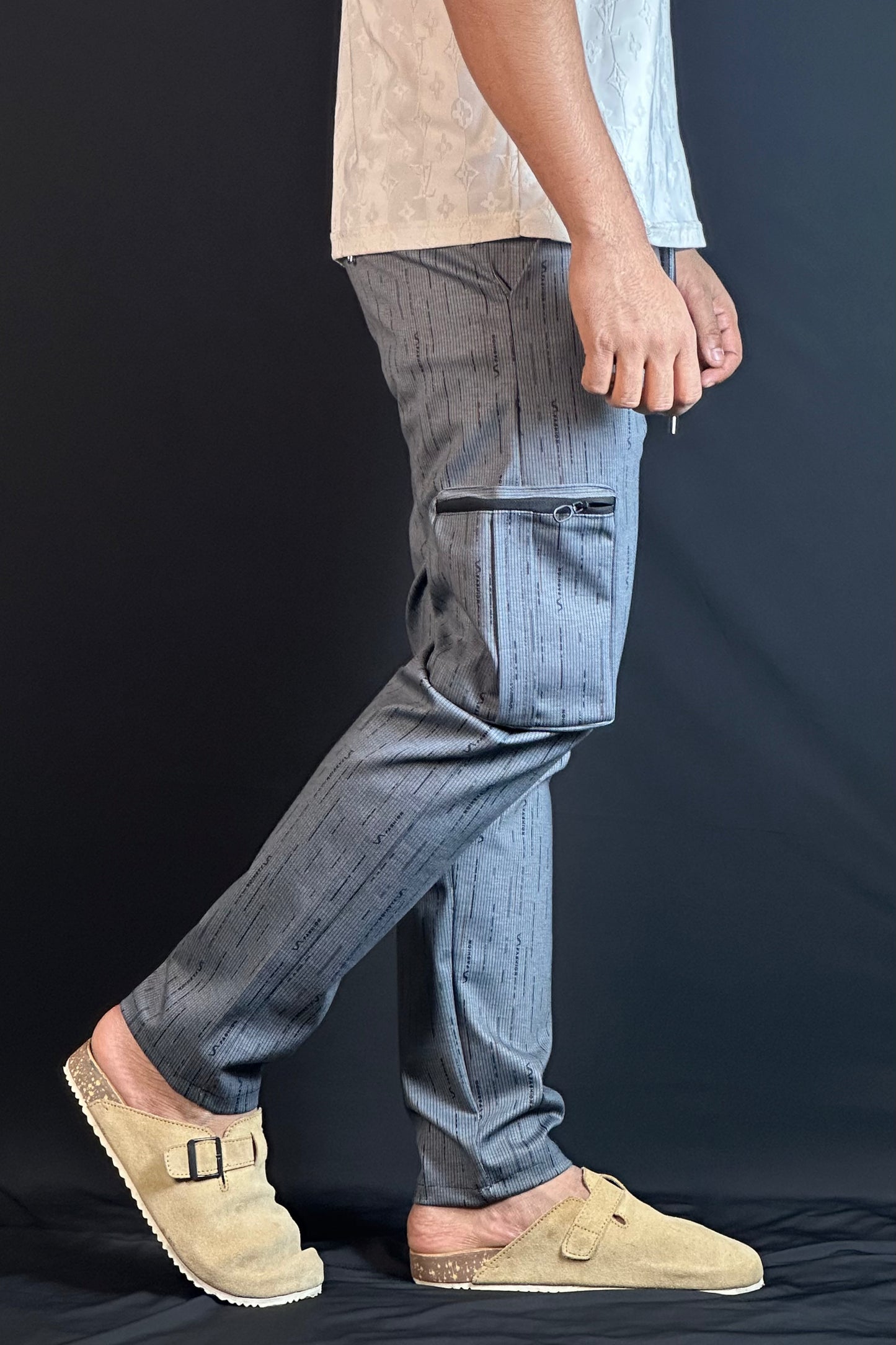 "গ্রে" কালার চায়না কার্গো জগার্স-FASHION