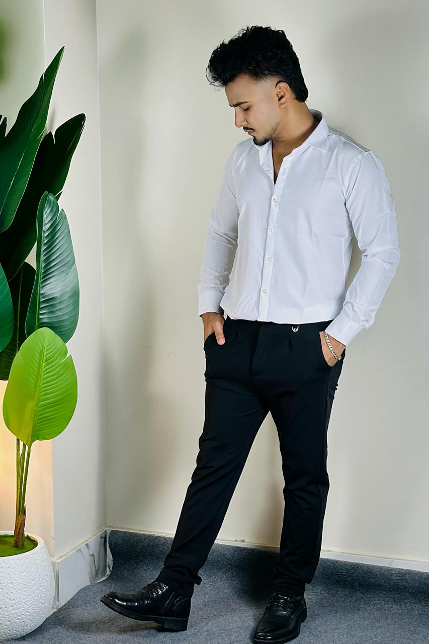 White Shirt + Black Formal pant_COMBO OFFER