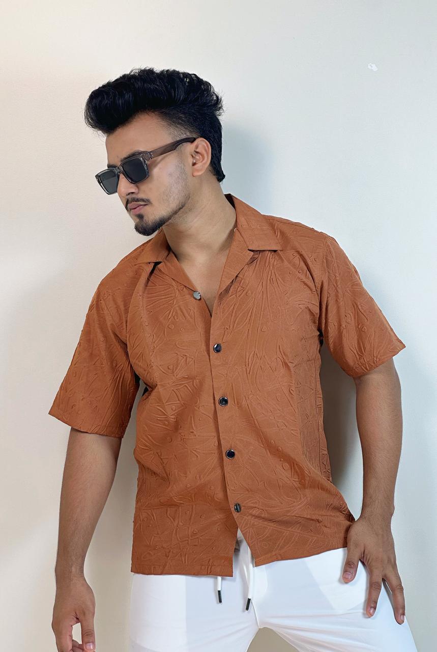 Terracotta Color Drop shoulder Shirt CUBAN