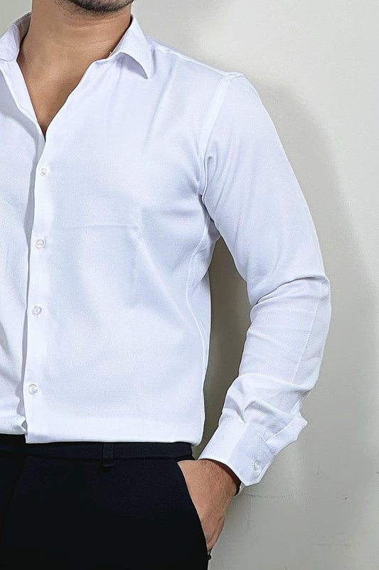White Colour Cross Formal Shirt
