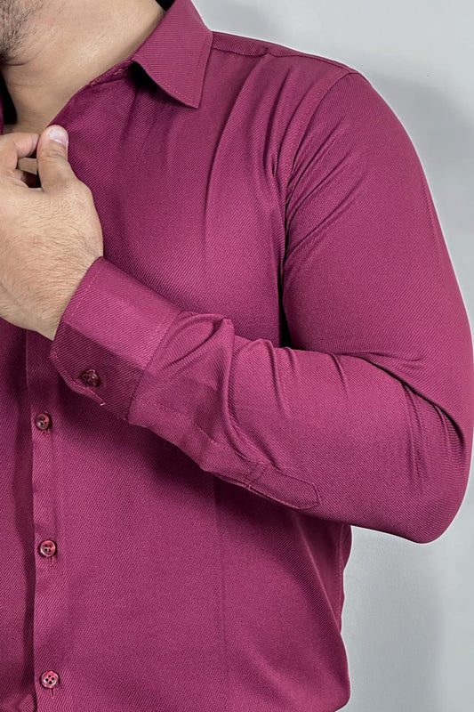 Maroon Colour Cross Formal Shirt