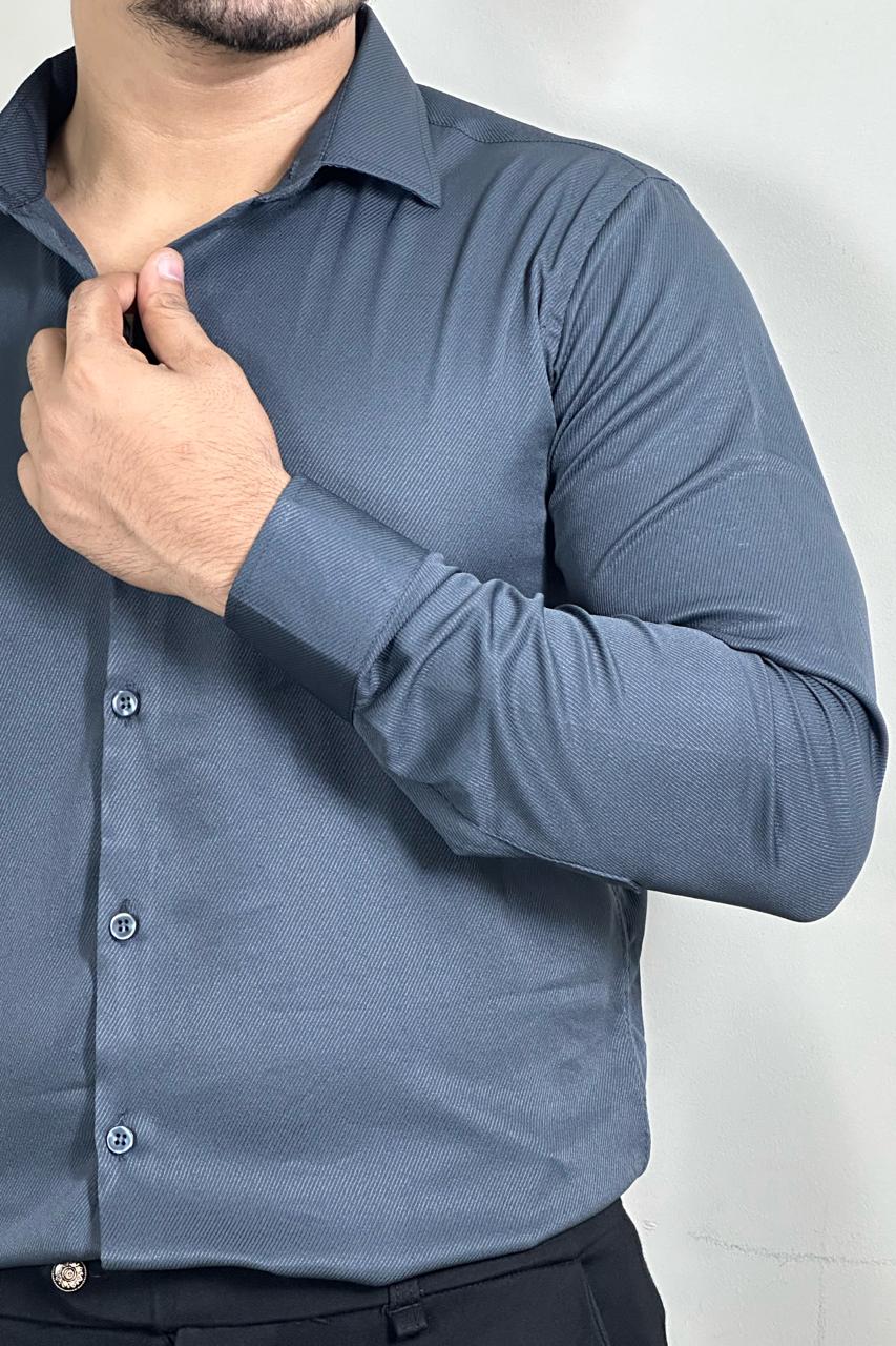 Charcoal Gray Colour Cross Formal Shirt – Premium Quality