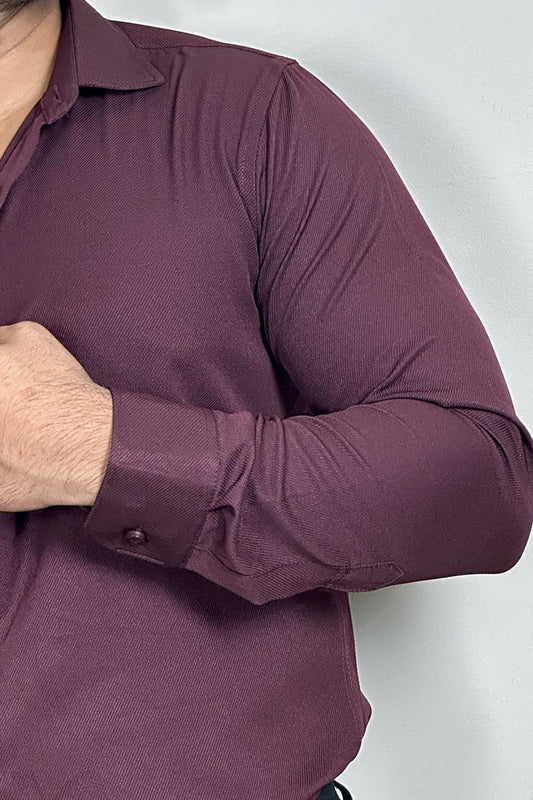 Wine Colour Cross Formal Shirt