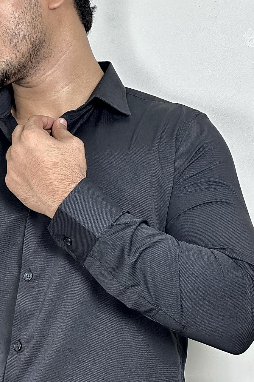 Black Colour Cross Formal Shirt – Premium Quality