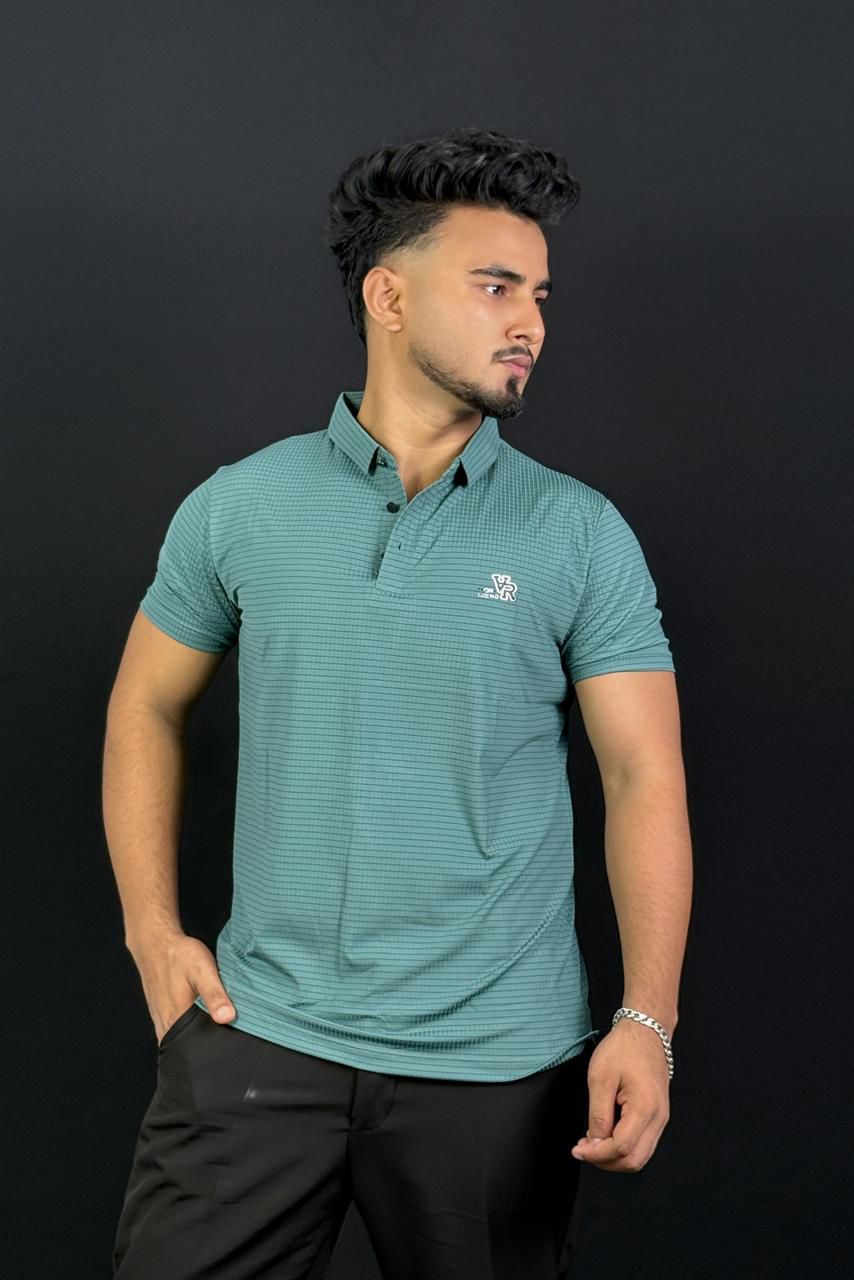 Sea Green Colour Polo T-Shirt|VR