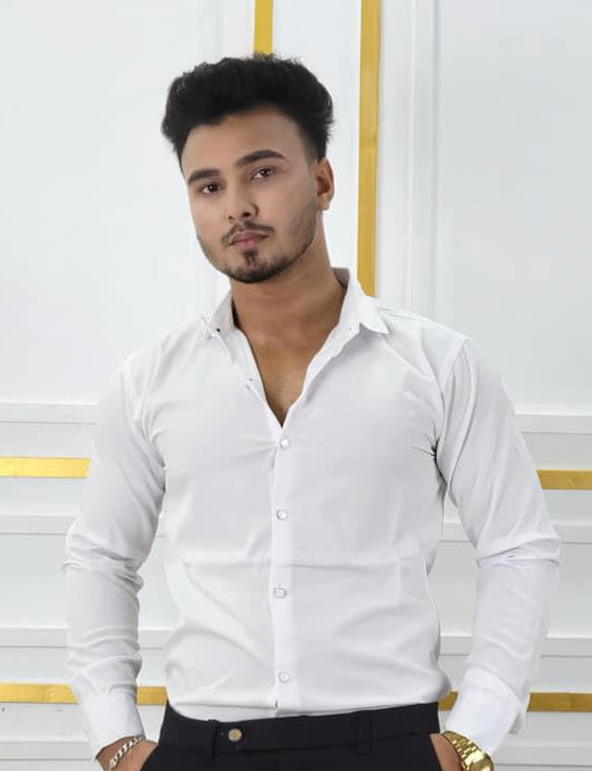 White shirt+ Cream Check Formal pant_ COMBO OFFER