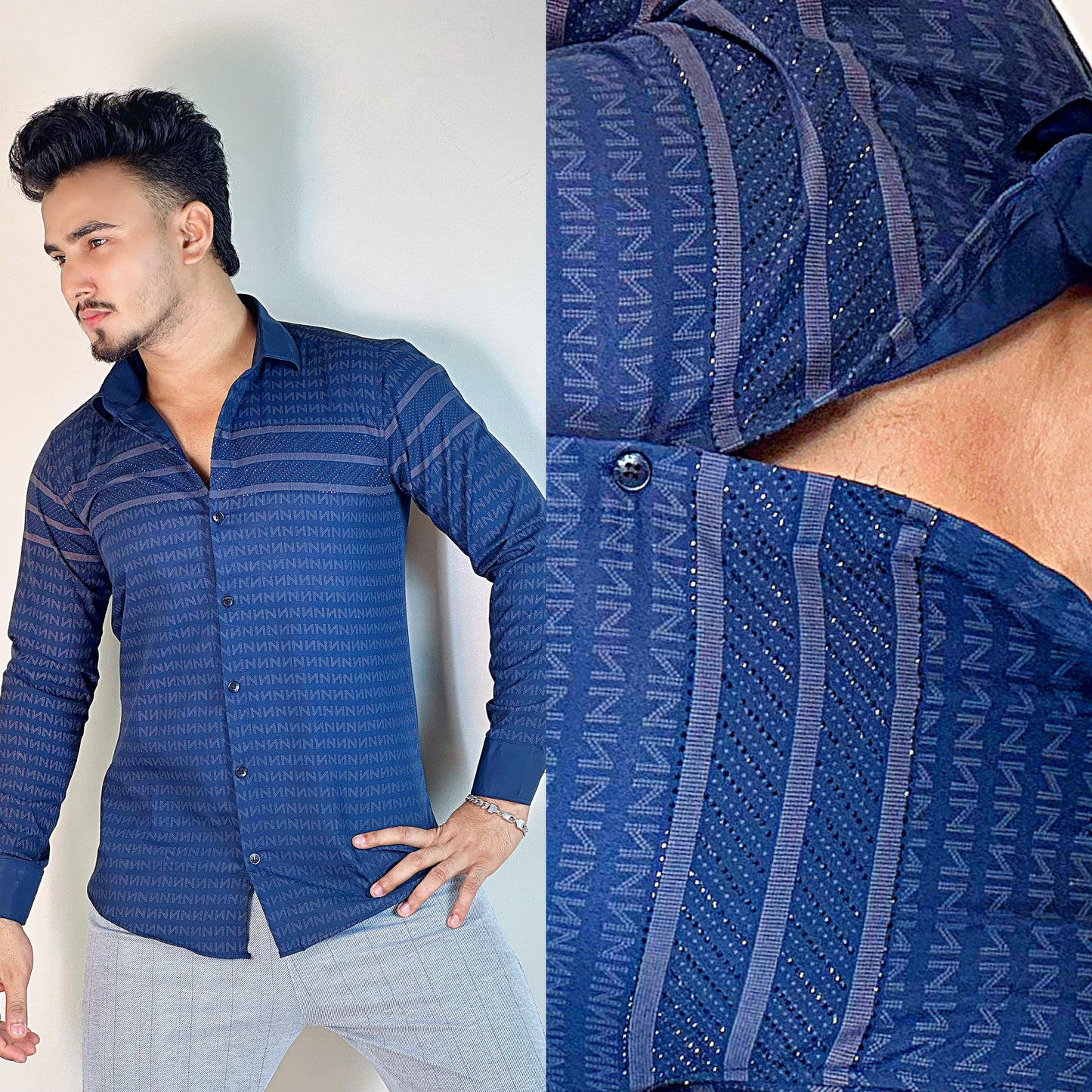 Chinese “N” Shape Nevy Blue