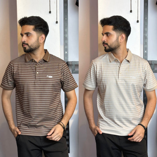 Chocolate+Light Cream Polo T-Shirt |CPO