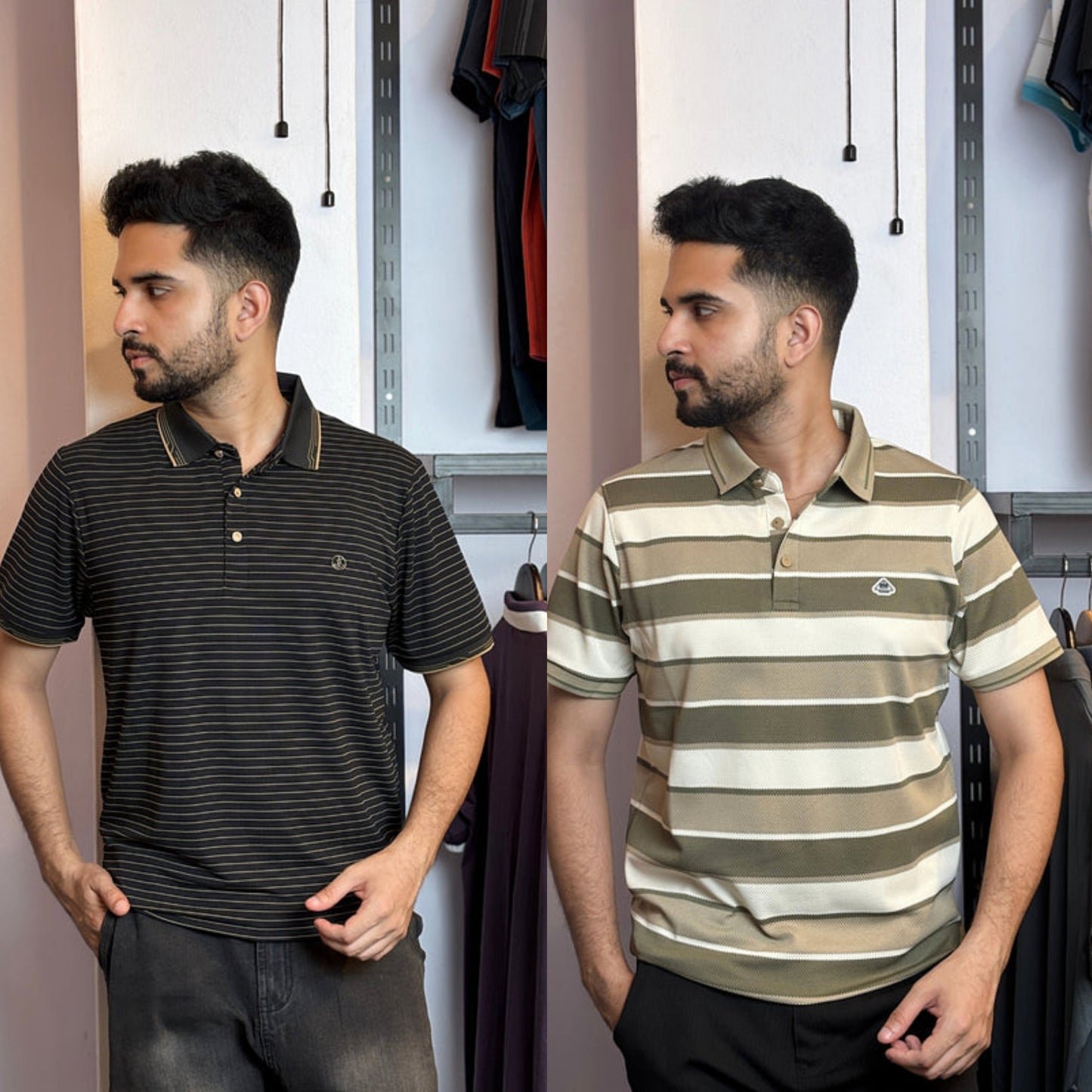 Black+Olive White Polo T-Shirt |CPO