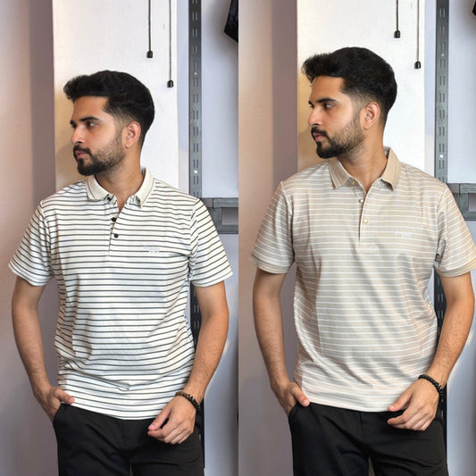White+Light Cream Polo T-Shirt |CPO