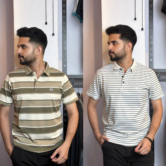 Olive White+White Polo T-Shirt |CPO