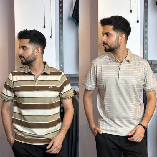 Chocolate White+Light Cream Polo T-Shirt |CPO