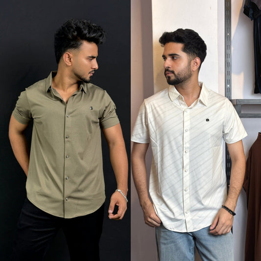 Coffee+White Half Slevee Shirt |HSO