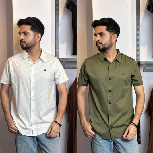 White+Olive Half Slevee Shirt |HSO
