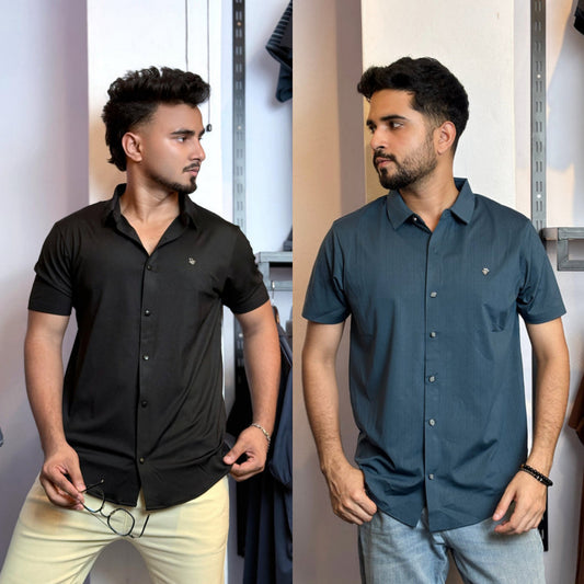 Black+Blue Half Slevee Shirt |HSO
