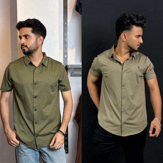 Olive+Coffee Half Slevee Shirt |HSO