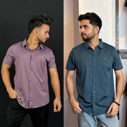 Lavender+Blue Half Slevee Shirt |HSO
