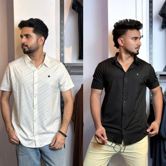 Black+White Half Slevee Shirt |HSO