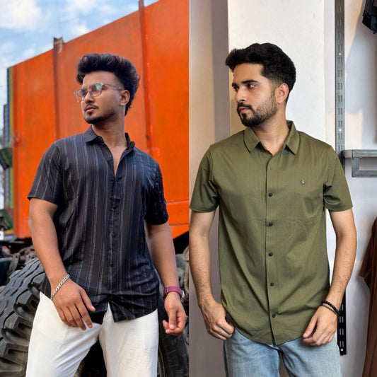 Black+Olive Half Slevee Shirt |HSO