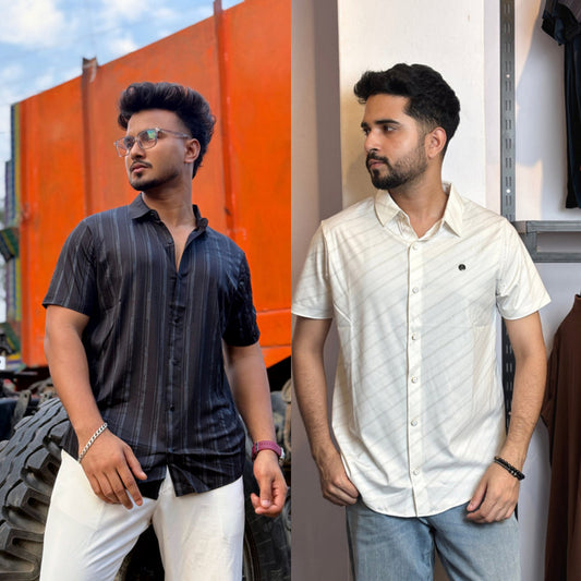 Black+White Half Slevee Shirt |HSN