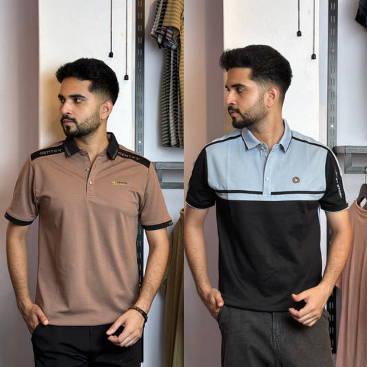Brownish+Sky Black Polo T-Shirt |DCP